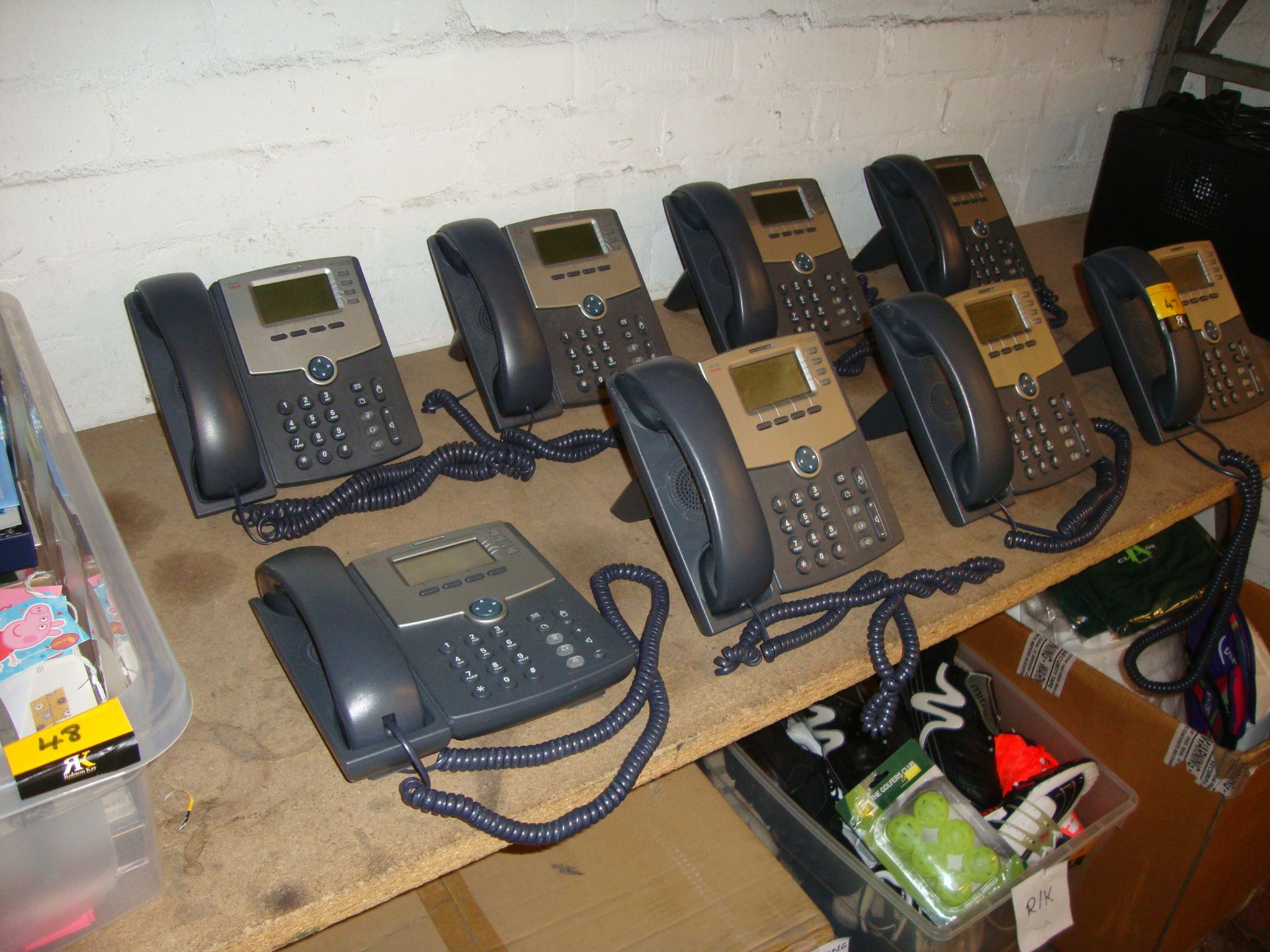 8 off Cisco model SPA504G IP telephone handsets NB. One of the handsets does not include the bracket - Image 4 of 4