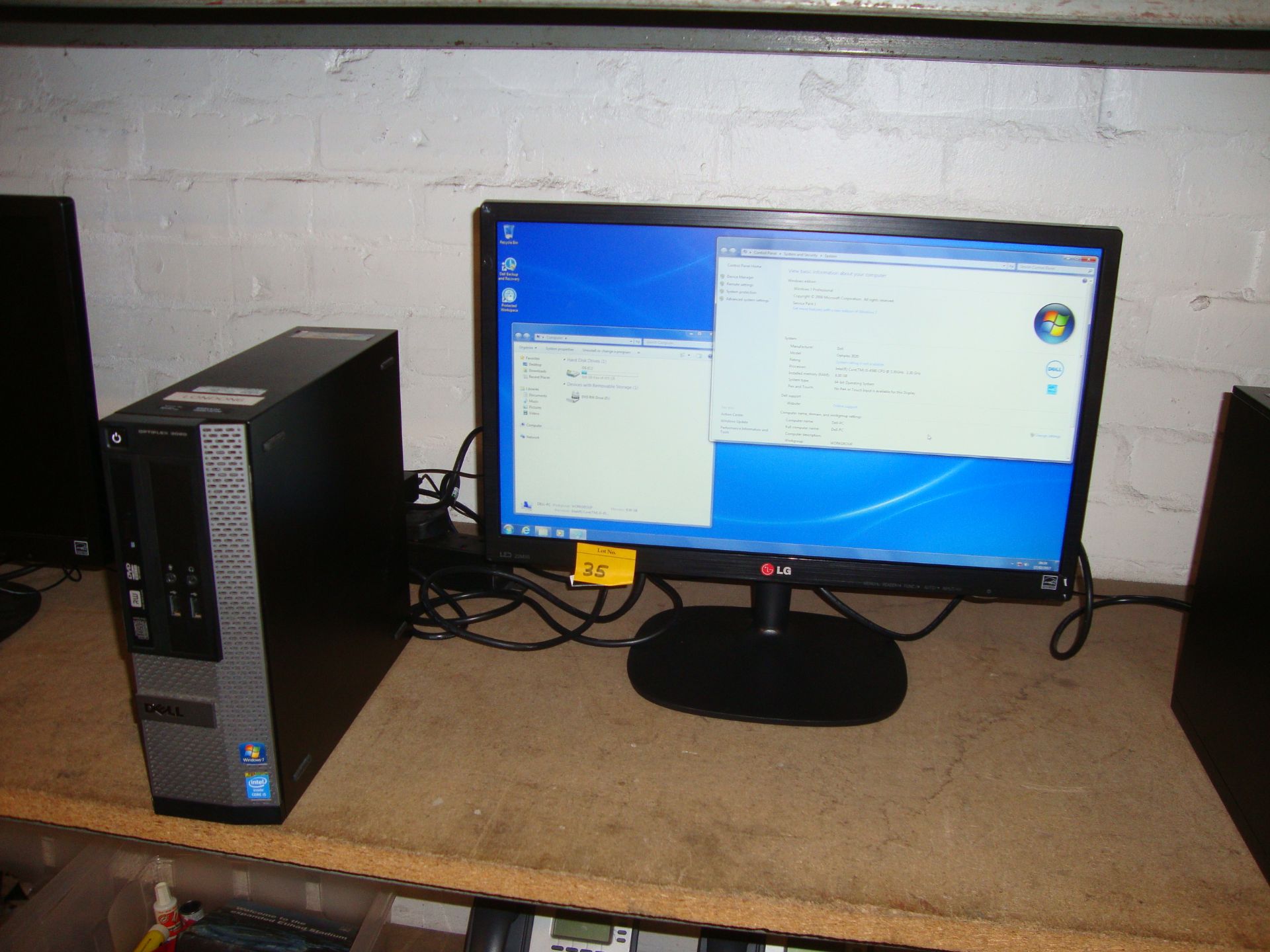 Dell Optiplex 3020 computer with Core i5-4590 processor, 8Gb RAM, 500Gb hard drive + LG 22" Monitor - Image 4 of 7