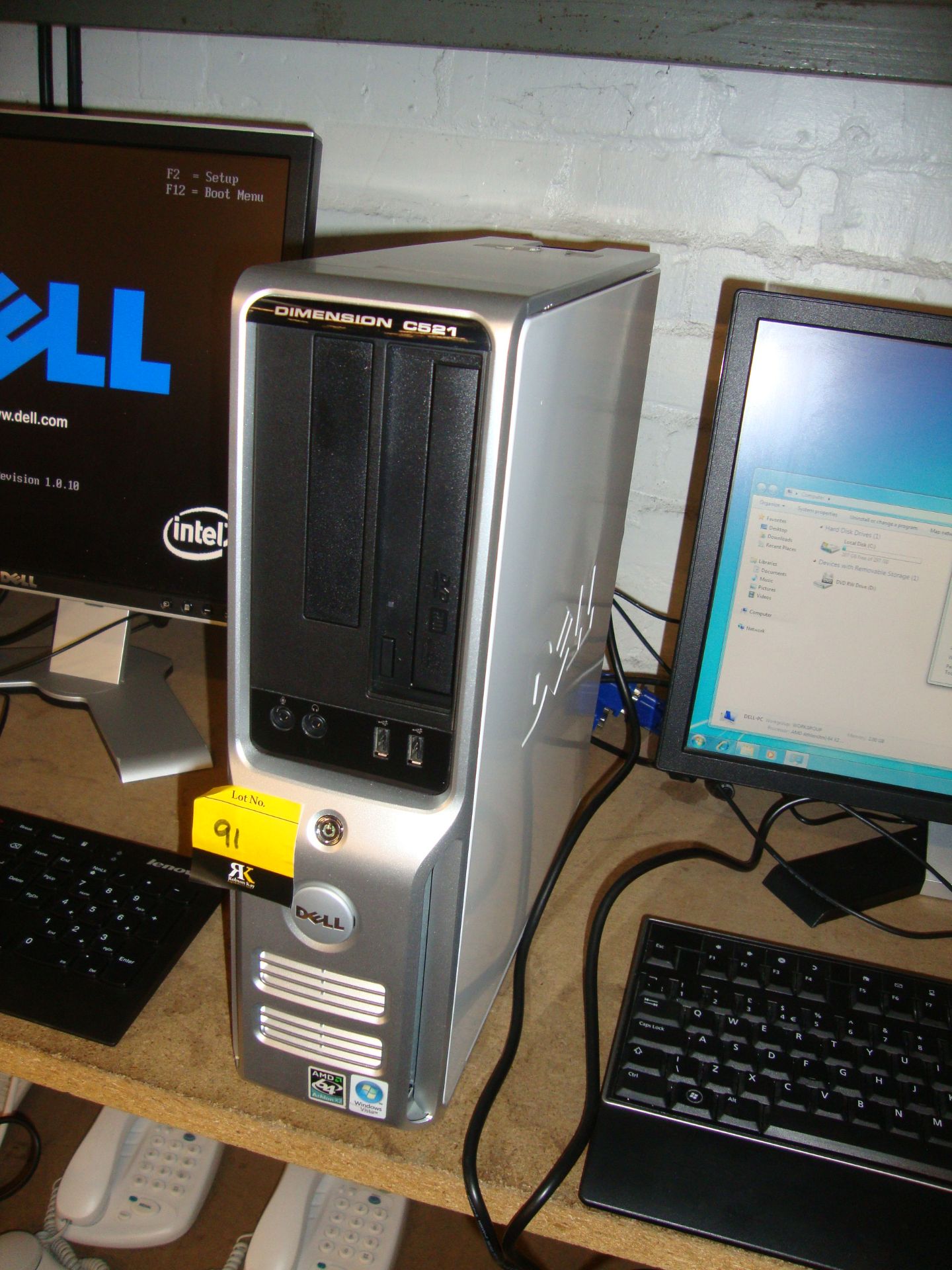 Dell Dimension C521 tower desktop computer including Dell widescreen LCD monitor plus keyboard - Image 2 of 5