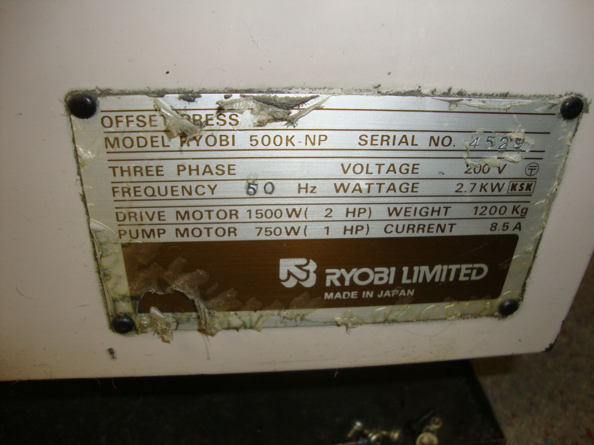 Ryobi 500K-NP offset press - Image 5 of 11