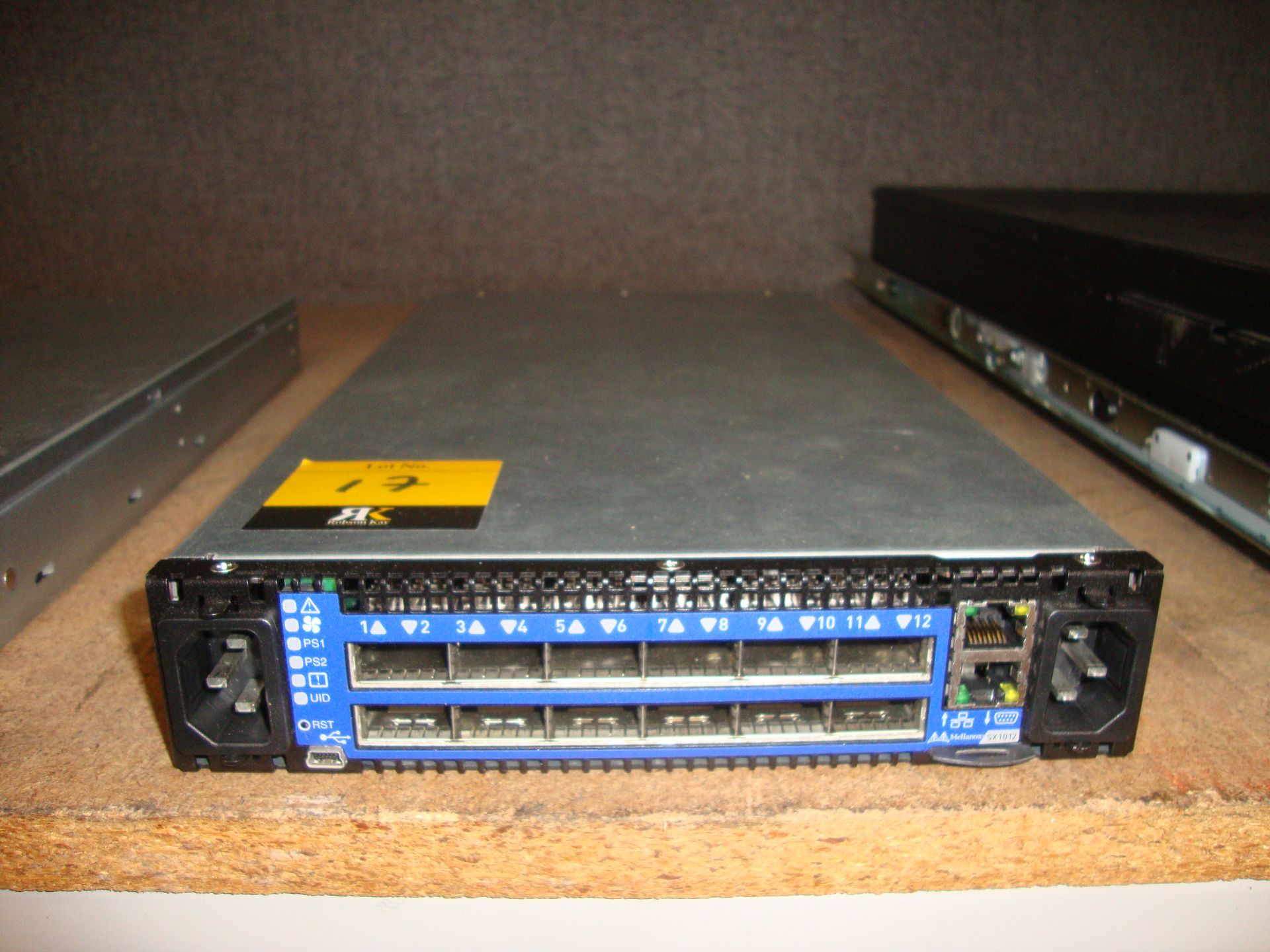 Mellanox model SX1012 switch with dual PSUs and 12xQSFP 40/56Gb ports, serial no. MT1522K02407. This - Image 2 of 5