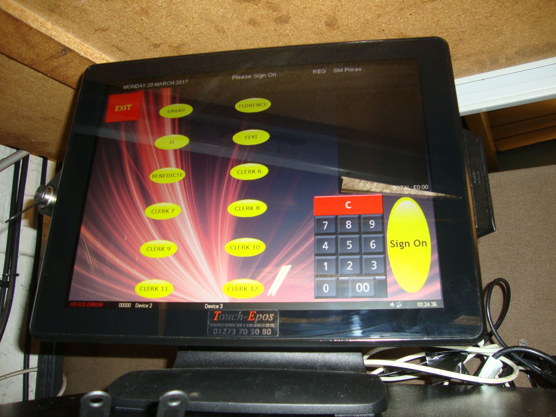 Poindus model Posinno 550 touchscreen EPOS system including cash drawer plus SNBC receipt printer - Bild 9 aus 18