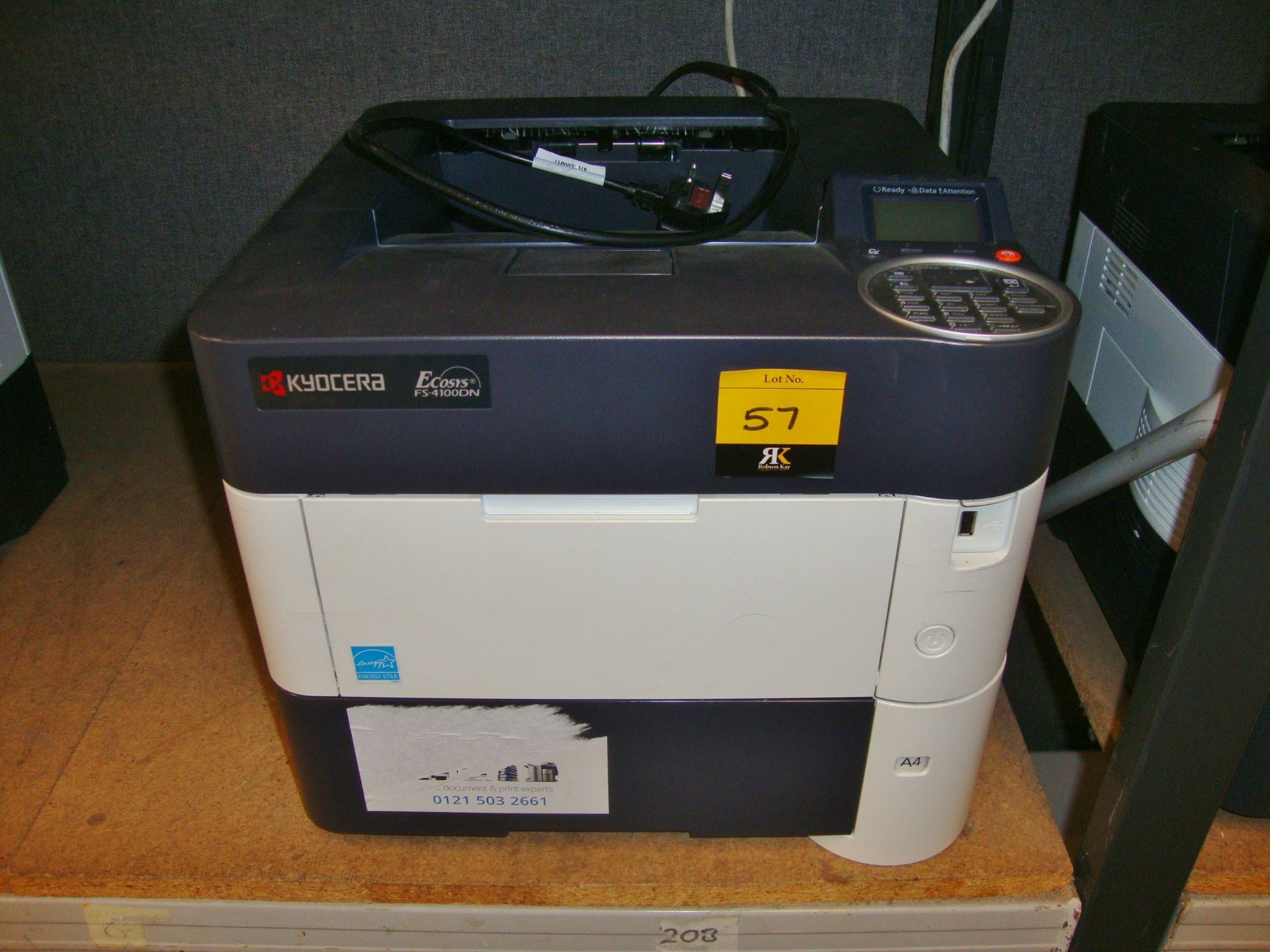 Kyocera model FS-4100DN A4 monolaser printer with up to 1,200 DPI resolution, 45 pages per minute, - Bild 2 aus 3