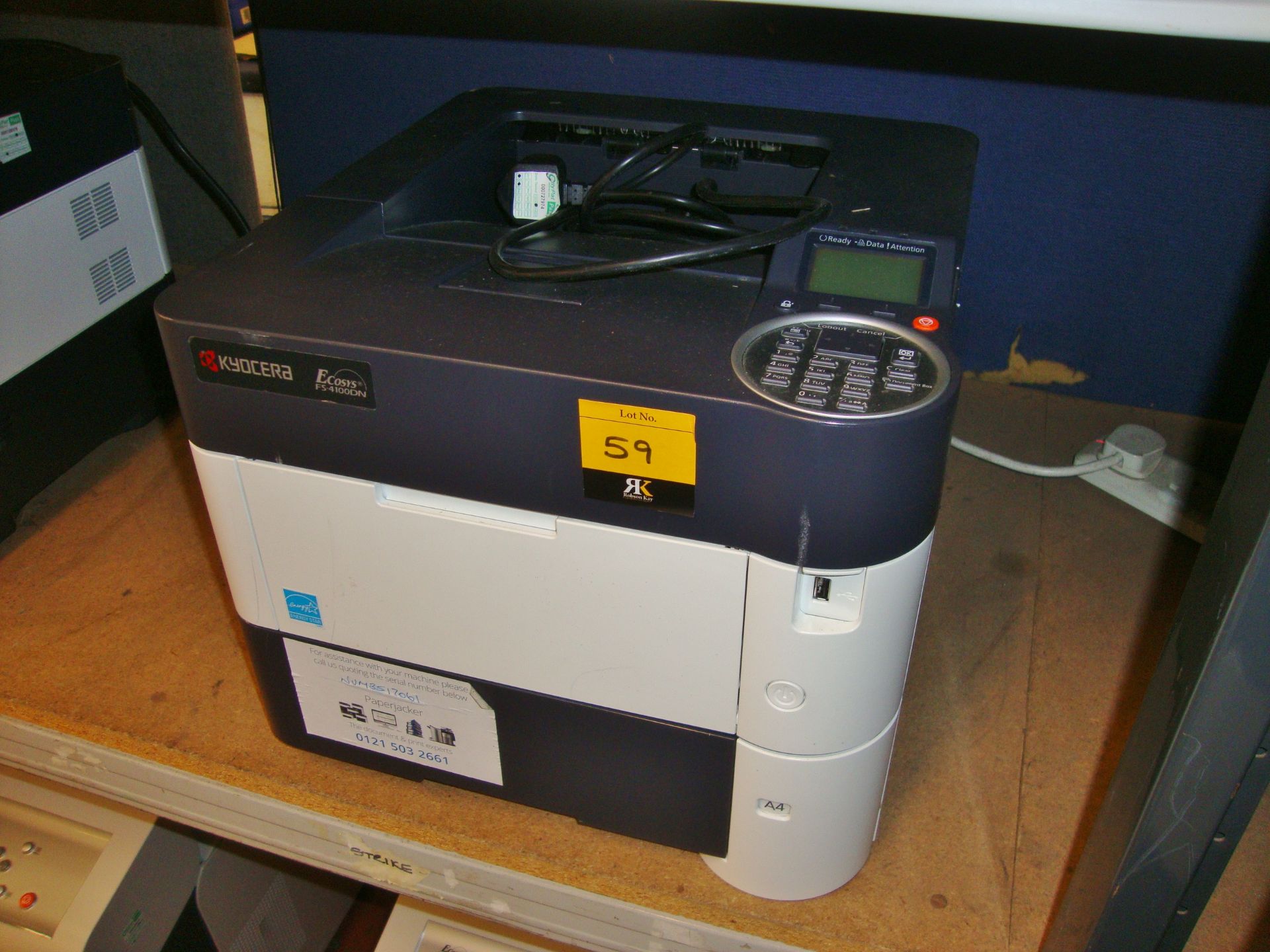 Kyocera model FS-4100DN A4 monolaser printer with up to 1,200 DPI resolution, 45 pages per minute, - Image 3 of 3