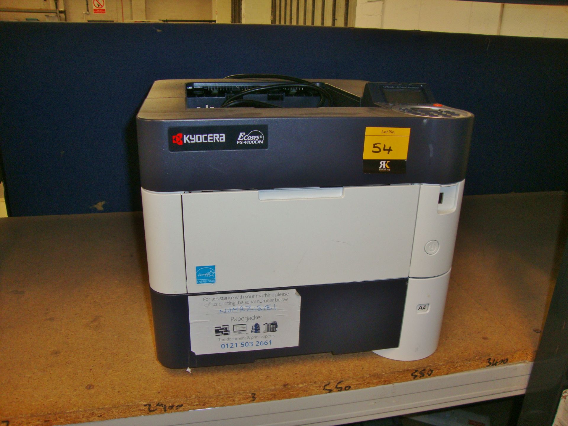 Kyocera model FS-4100DN A4 monolaser printer with up to 1,200 DPI resolution, 45 pages per minute, - Image 2 of 3