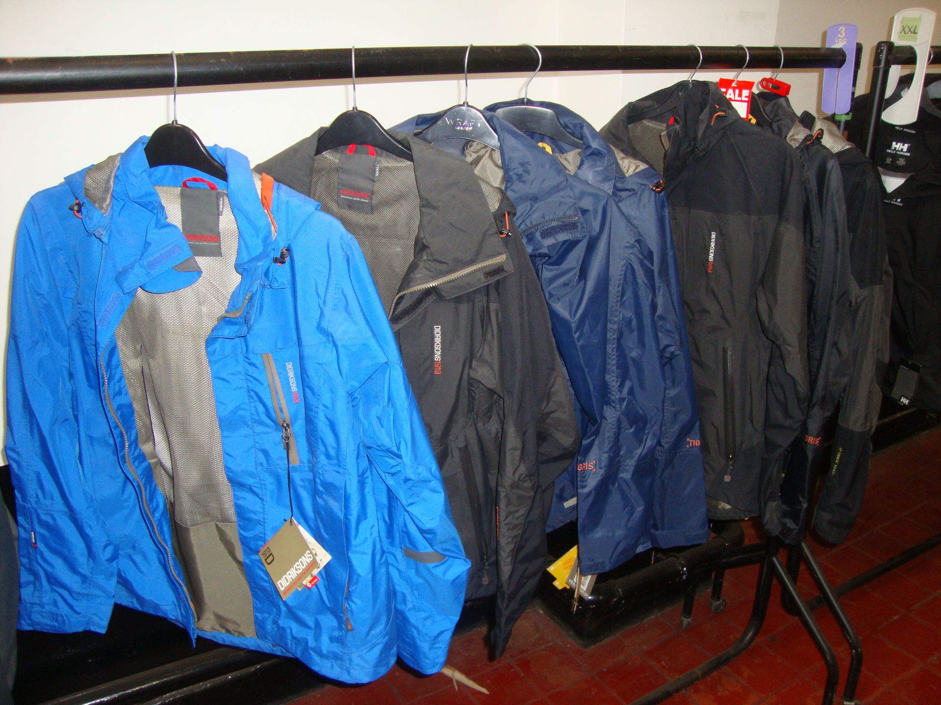 7 off Didriksons waterproof jackets in assorted styles and colours