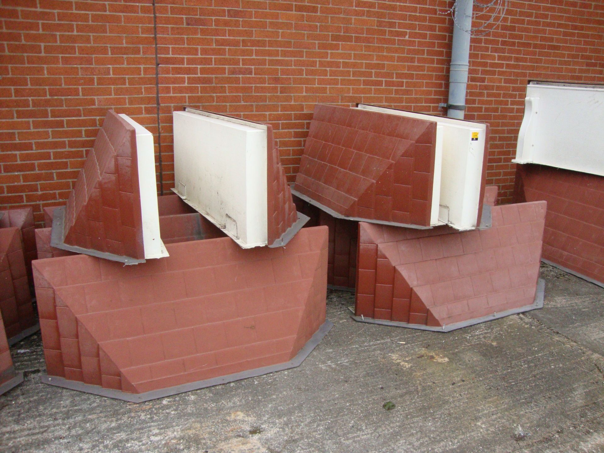 10 off canopies in brick red & white colour, each circa 1.66m wide, for exterior use above a - Image 4 of 4