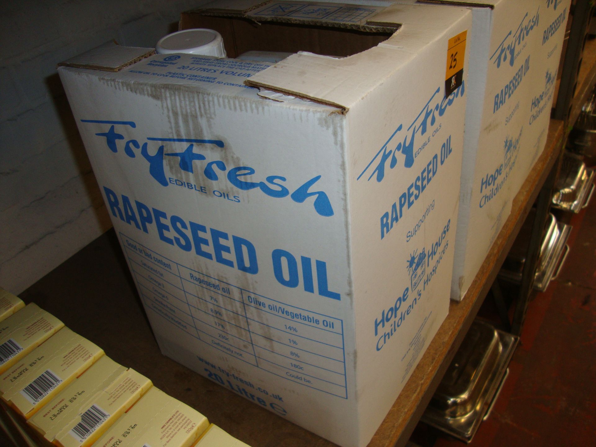 3 off 20 litre tubs of rapeseed oil - Image 2 of 3