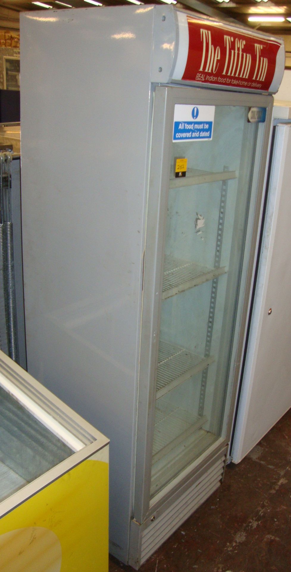 Tall clear front fridge 620 mm (w) x 590 mm (d) x 1940 mm (h)