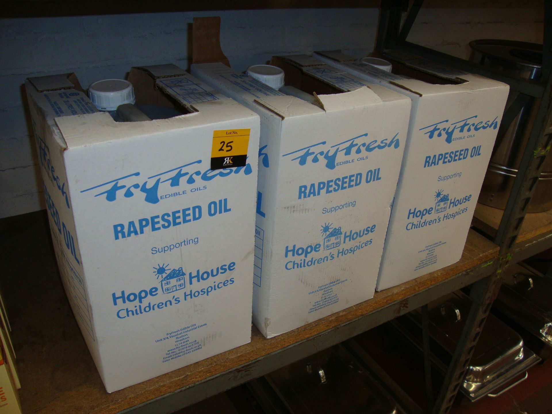 3 off 20 litre tubs of rapeseed oil