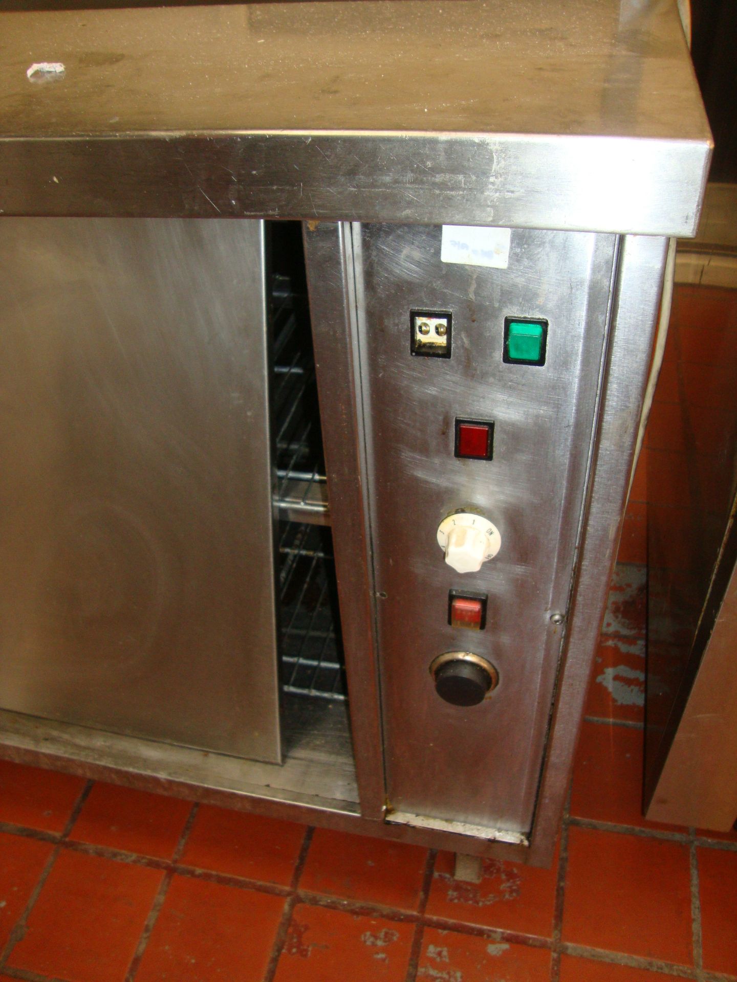 Stainless steel warming cupboard with bain marie section & illuminated serving shelves above, 59" - Image 4 of 4