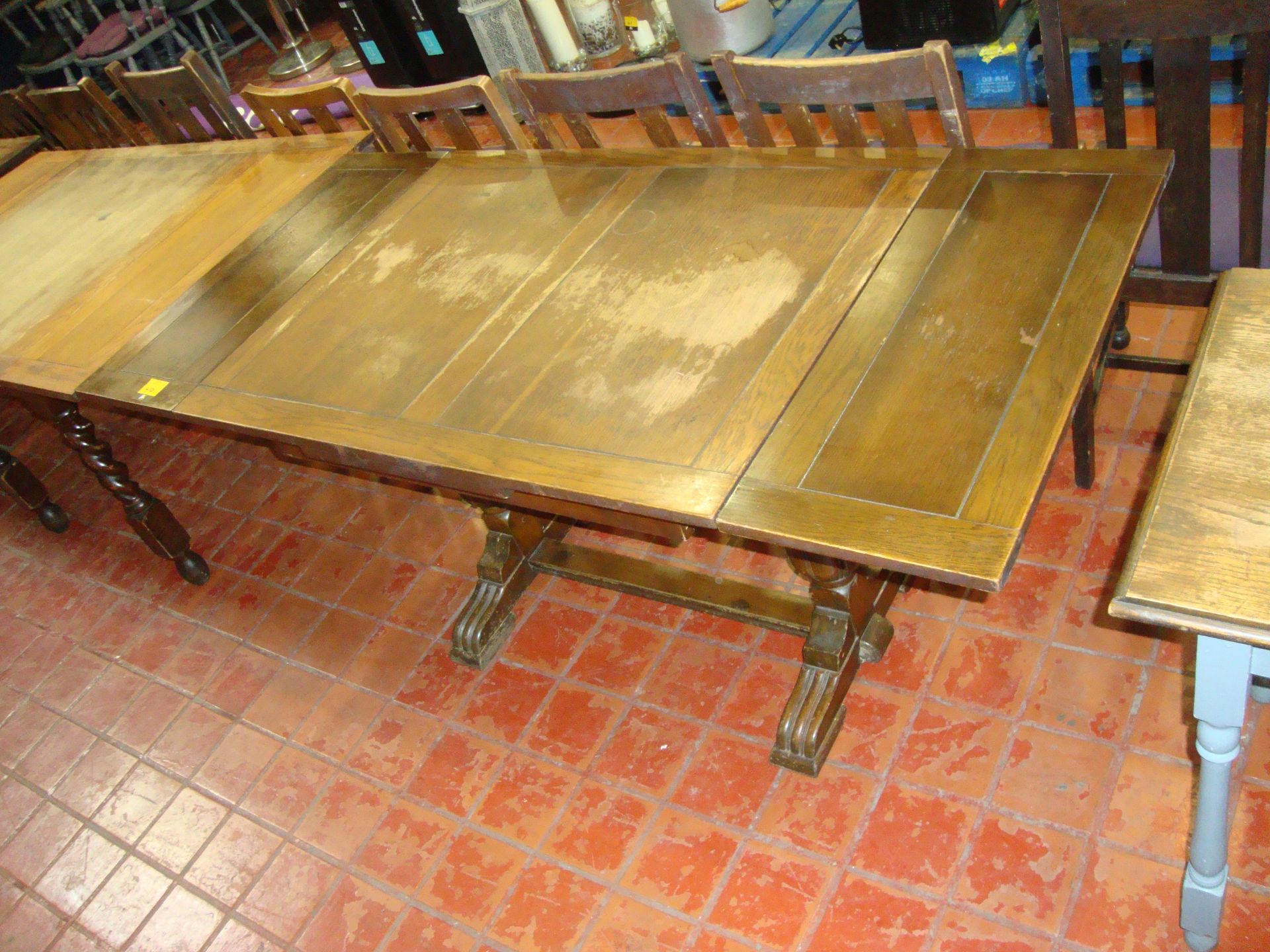 Wooden dining table with max external dimensions circa 63" x 30" x 30" - Image 2 of 3