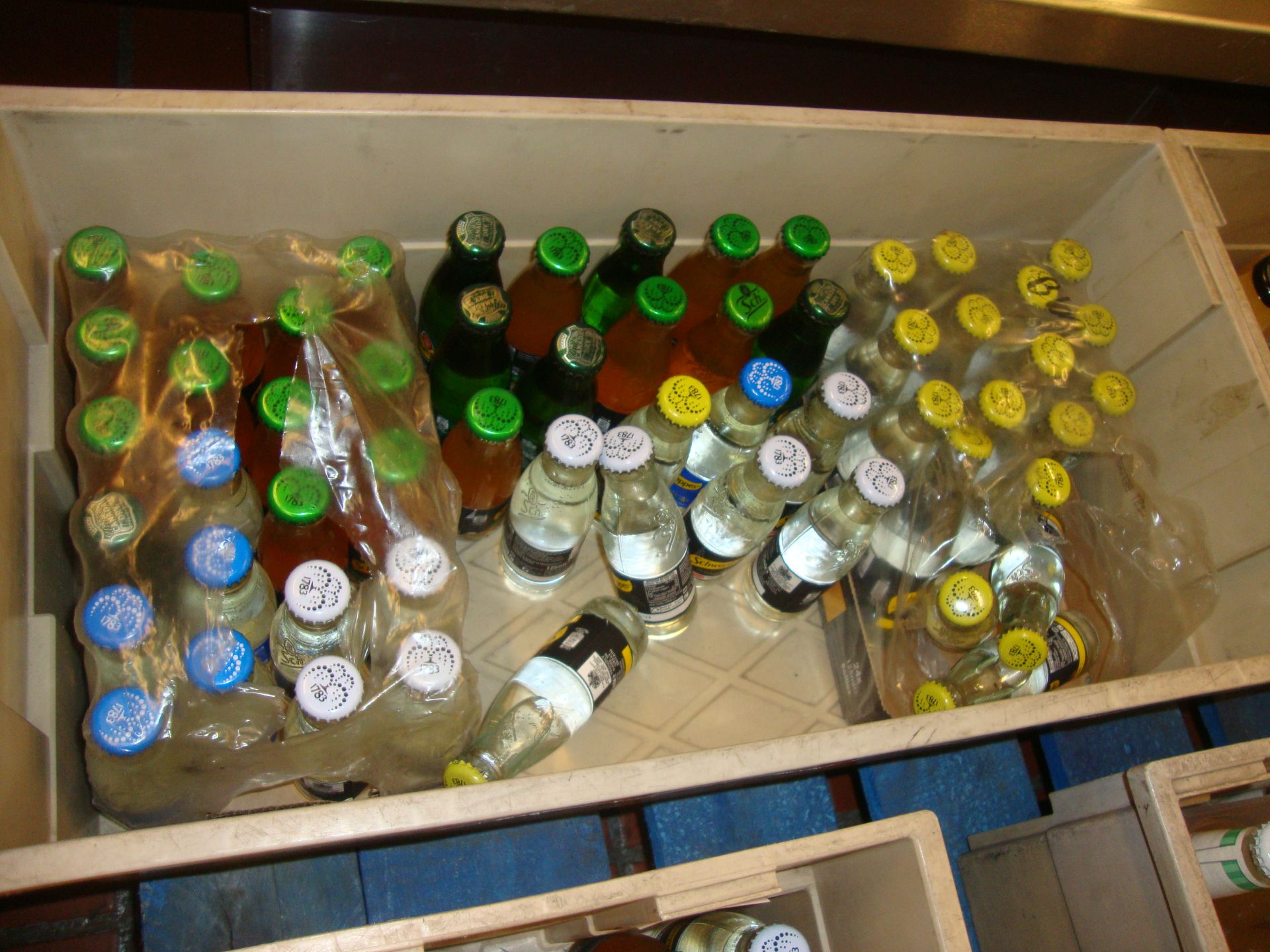 The contents of 2 crates of assorted mixers including tonic water, orange juice, etc - Image 3 of 4
