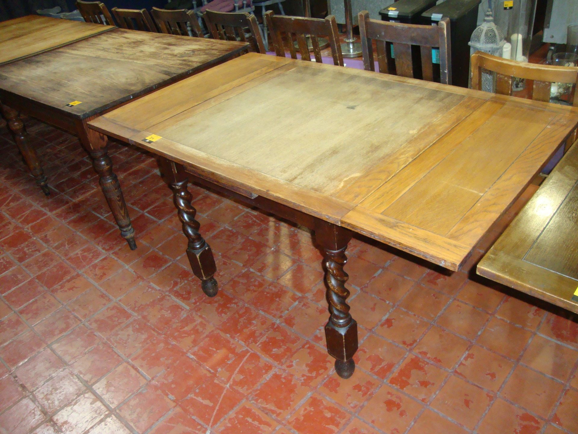 Wooden dining table with max external dimensions circa 58" x 35" x 30" - Image 2 of 2