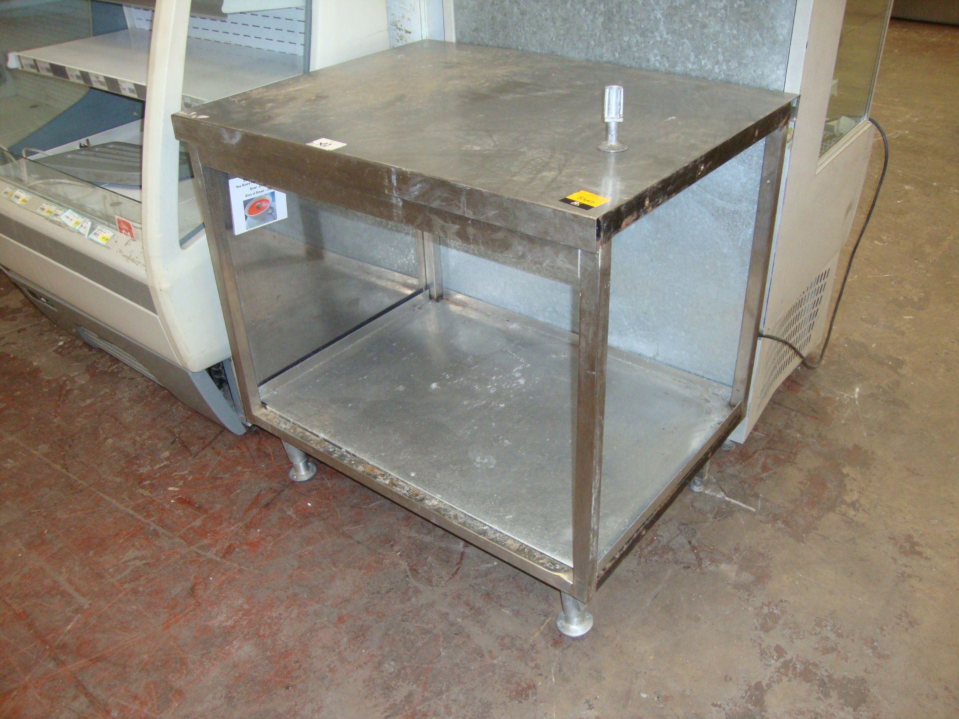 Metal twin tier table arrangement with unusual feet, circa 38" x 29.5" - Image 4 of 4