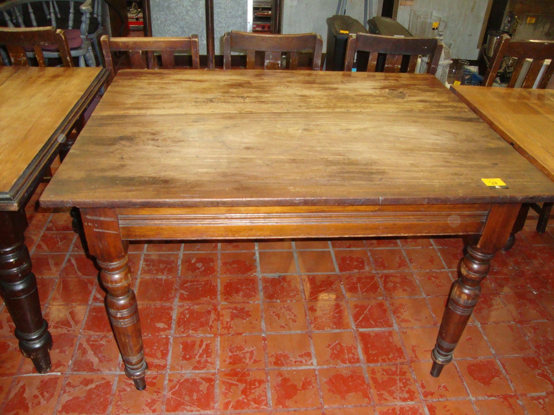 Wooden dining table with max external dimensions circa 48" x 37" x 30"