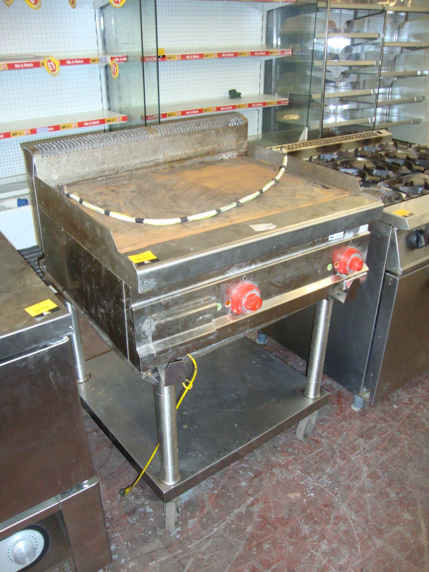 Bertos SPA E7FL8B-2 large stainless steel griddle unit on mobile stand