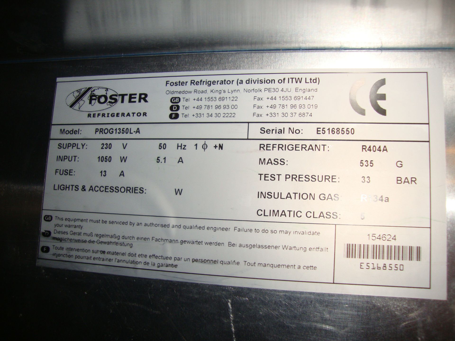 Foster large stainless steel mobile twin door freezer, model PROG1350L-A - Image 3 of 5