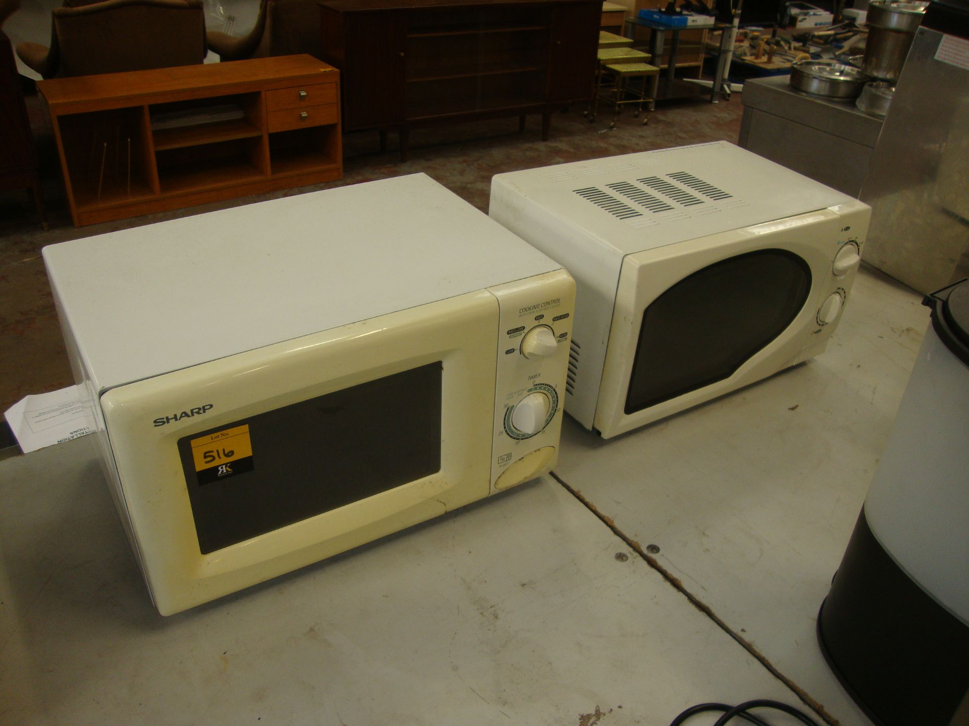 2 off assorted white microwaves