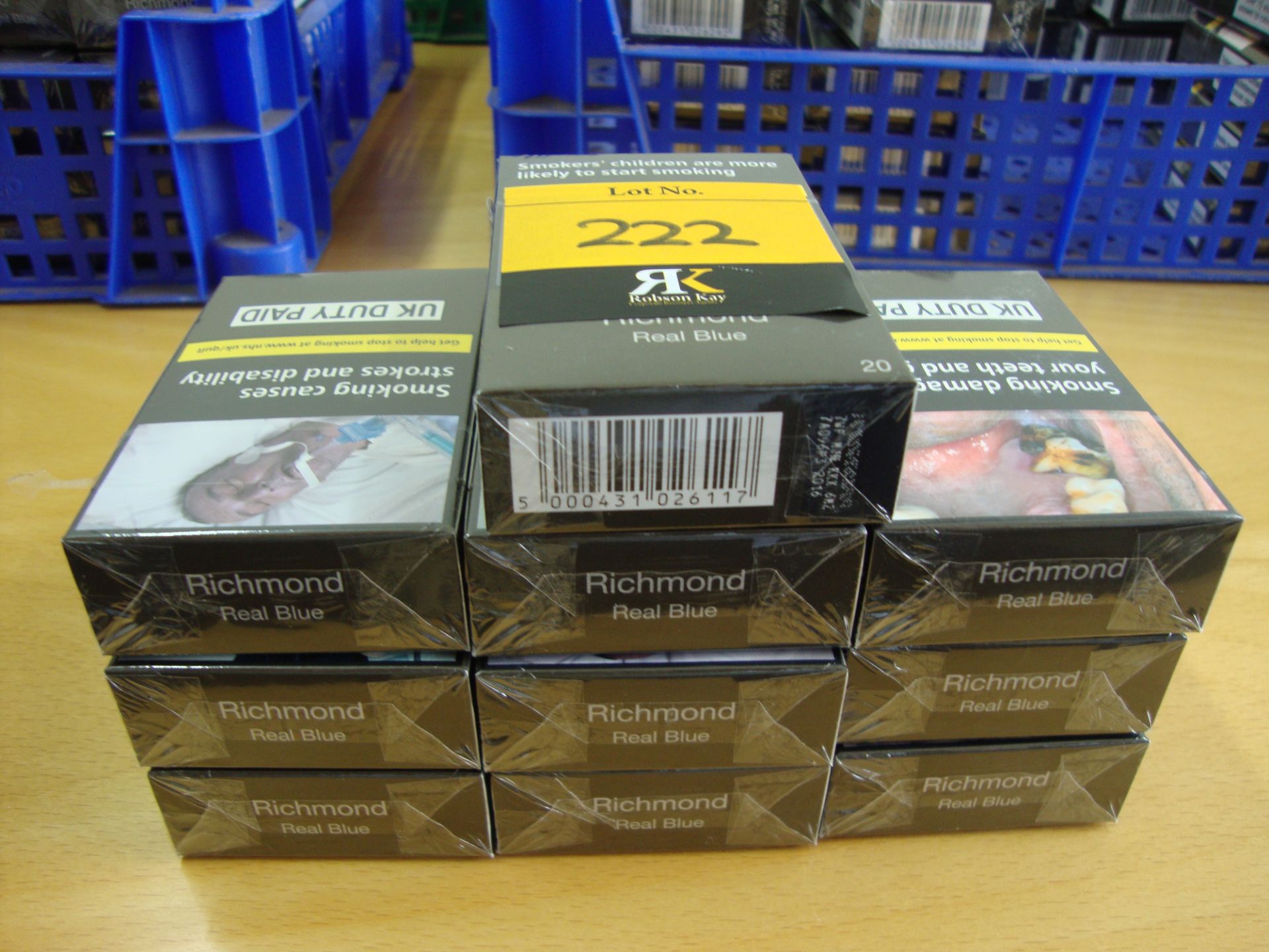 10 packs of Richmond Real Blue cigarettes NB. All pack sizes 20