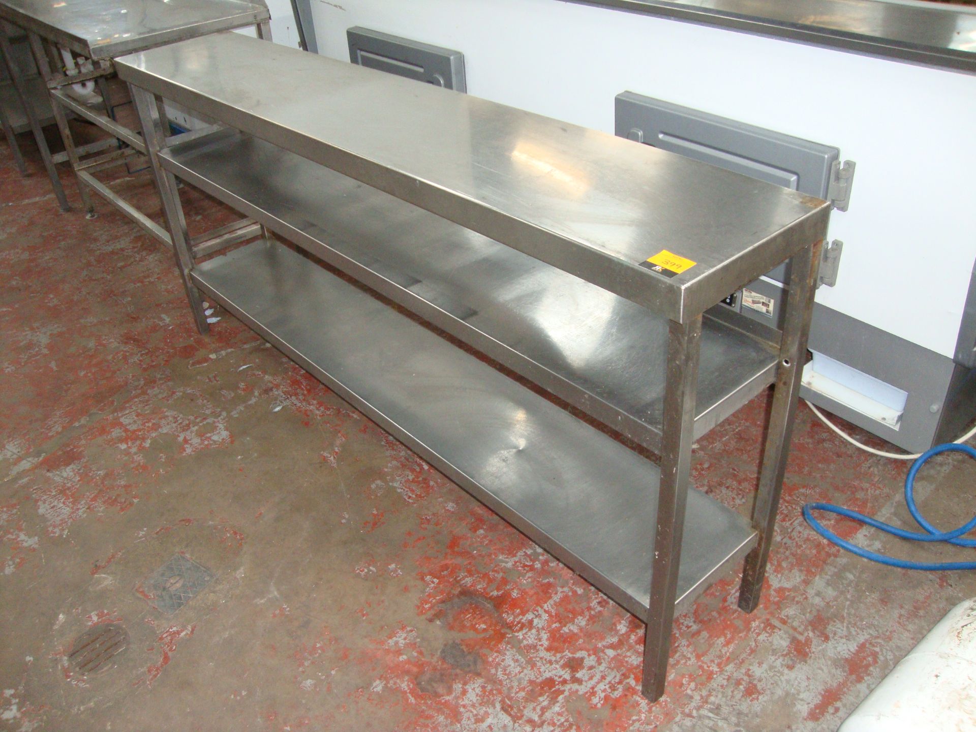 Stainless steel slim long triple tier shelving unit 1840mm wideIMPORTANT: Please remember goods