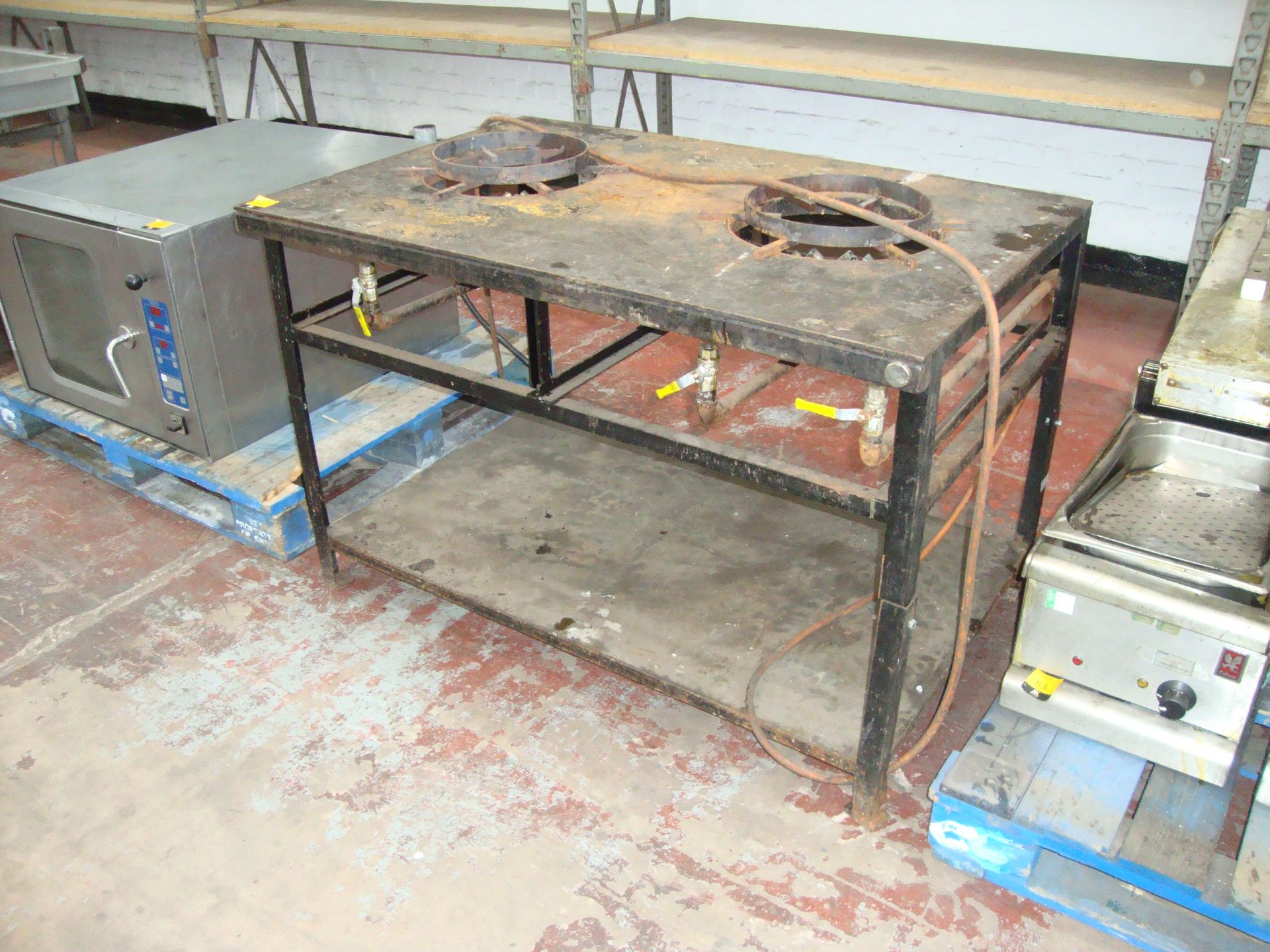 Floor standing large twin hob/wok burner systemIMPORTANT: Please remember goods successfully bid