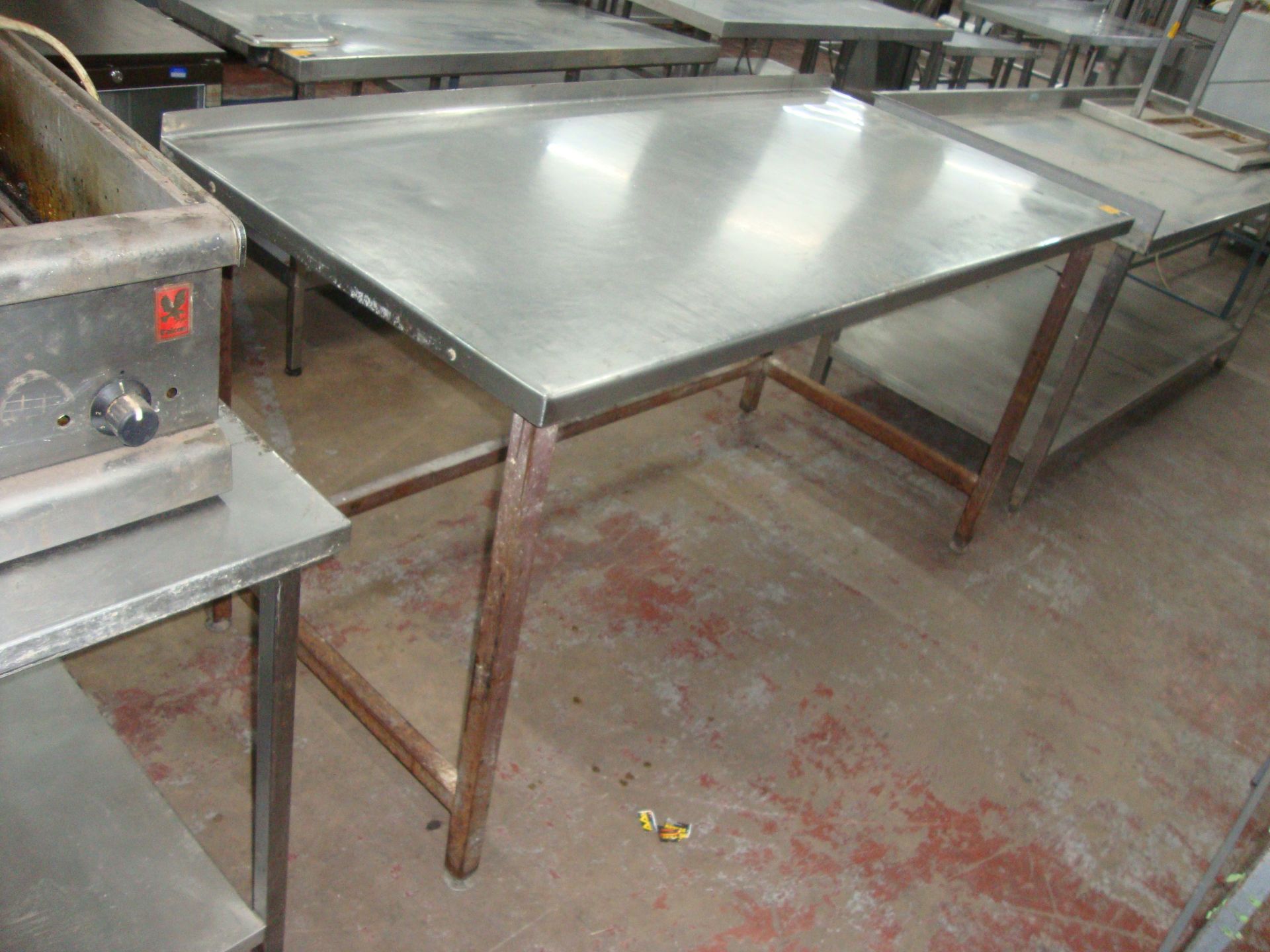 Large stainless steel table circa 1760mm x 845mm IMPORTANT: Please remember goods successfully bid - Image 2 of 2