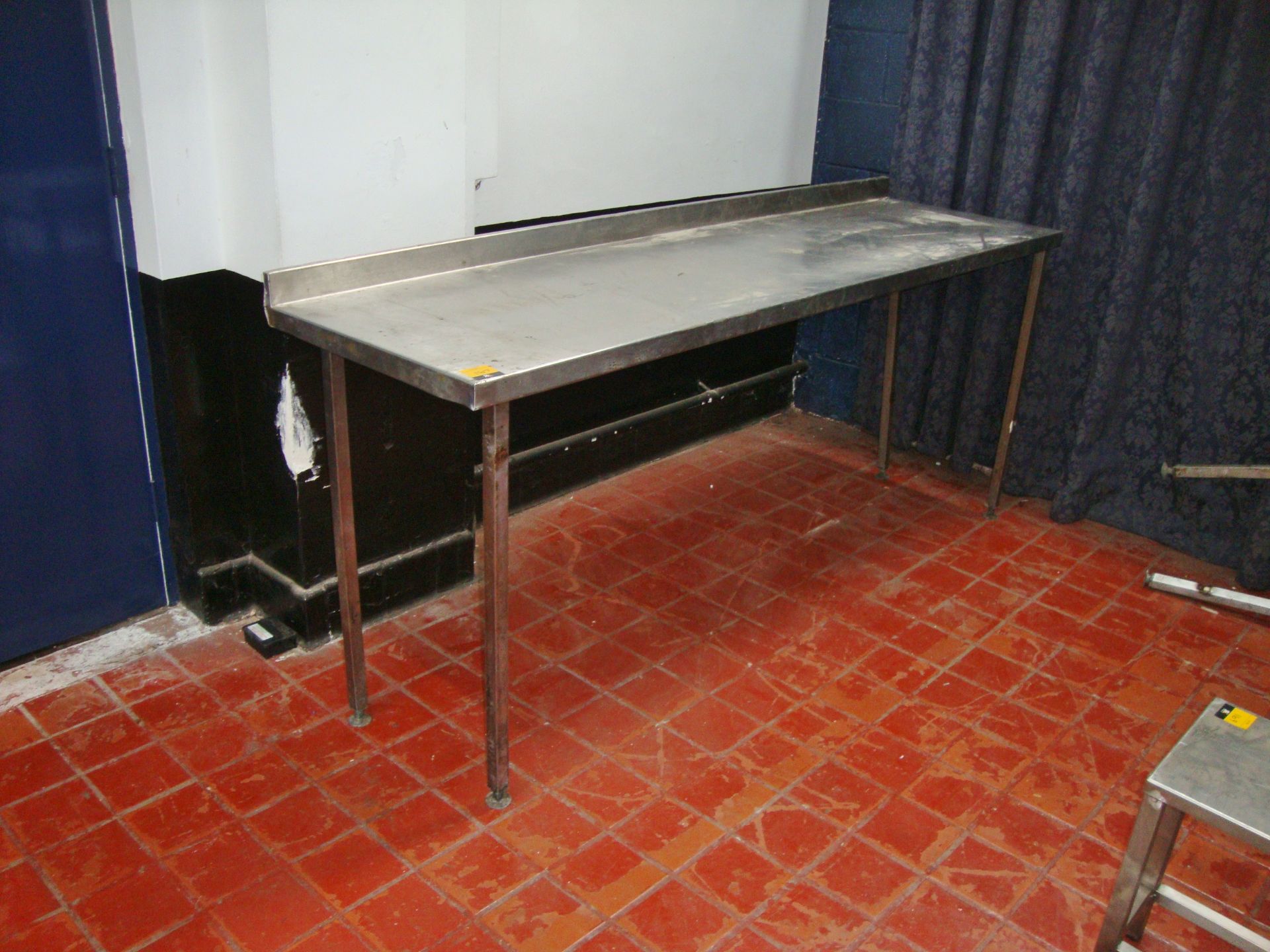 Tall stainless steel table with splashback IMPORTANT: Please remember goods successfully bid upon