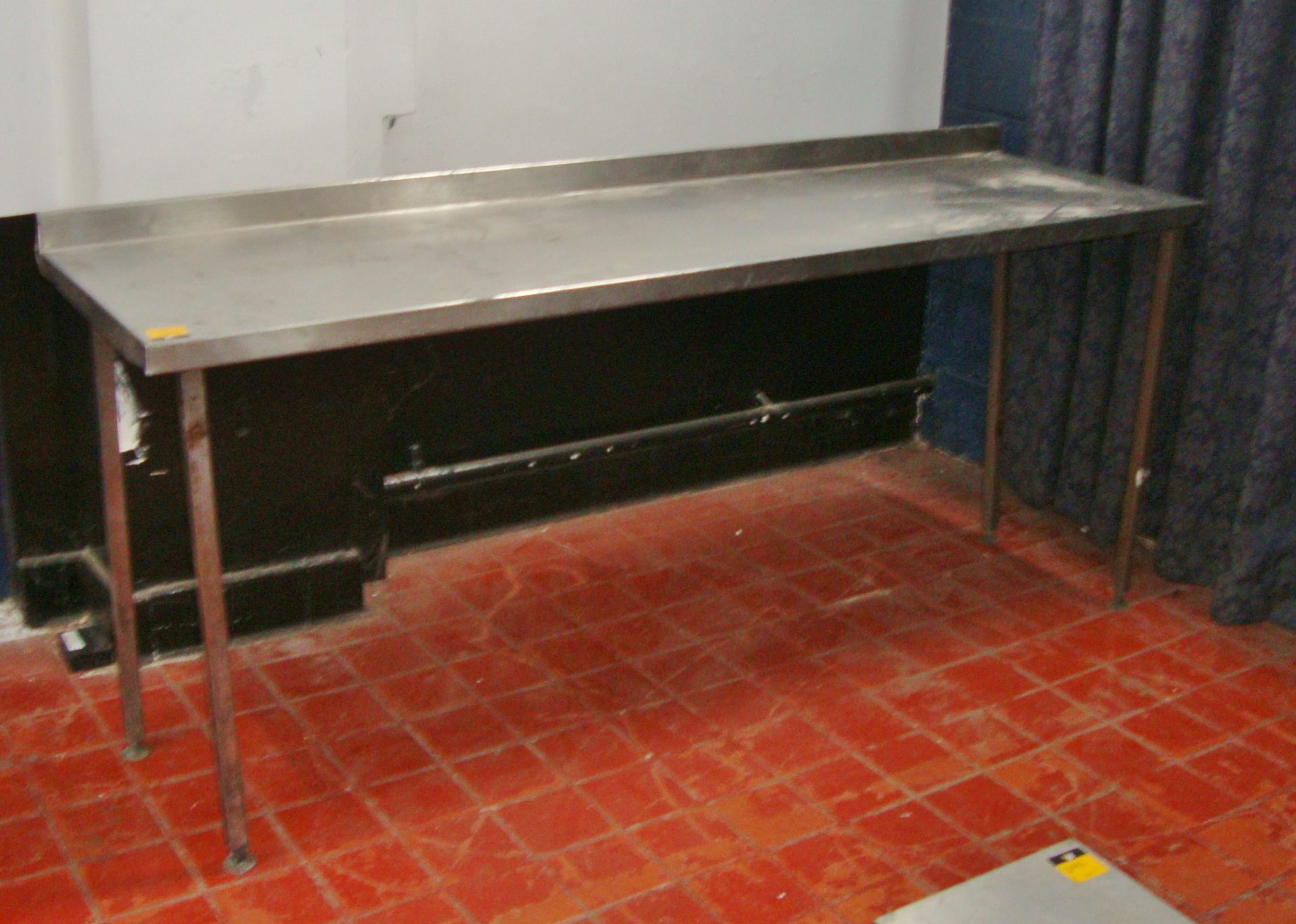 Tall stainless steel table with splashback IMPORTANT: Please remember goods successfully bid upon - Image 2 of 2