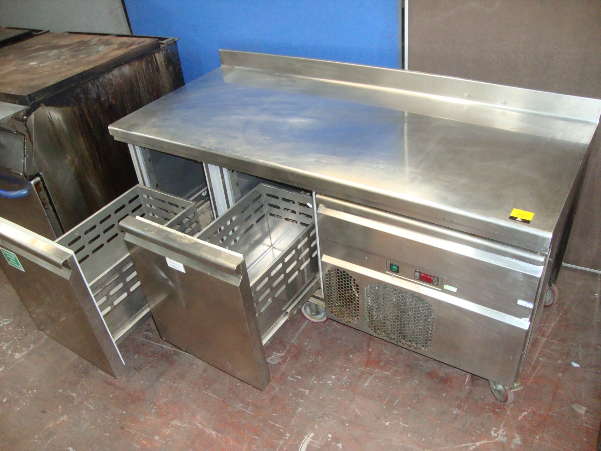 Large mobile stainless steel refrigerated prep unit with two deep drawersIMPORTANT: Please - Image 2 of 2