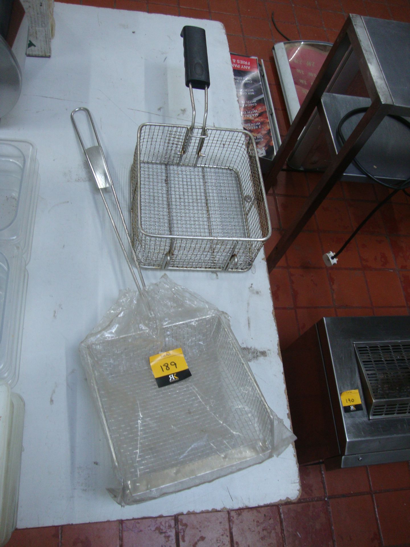 Fryer basket and fryer long handled implement IMPORTANT: Please remember goods successfully bid upon