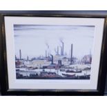 L S Lowry RA (British, 1887-1976) - A River Bank. Elite single edition print. Number 448 of 850. 20"