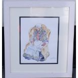 Gwyneth Ryder - Resting (2010), watercolour, 10" x 8". Signed on front bottom right hand corner.