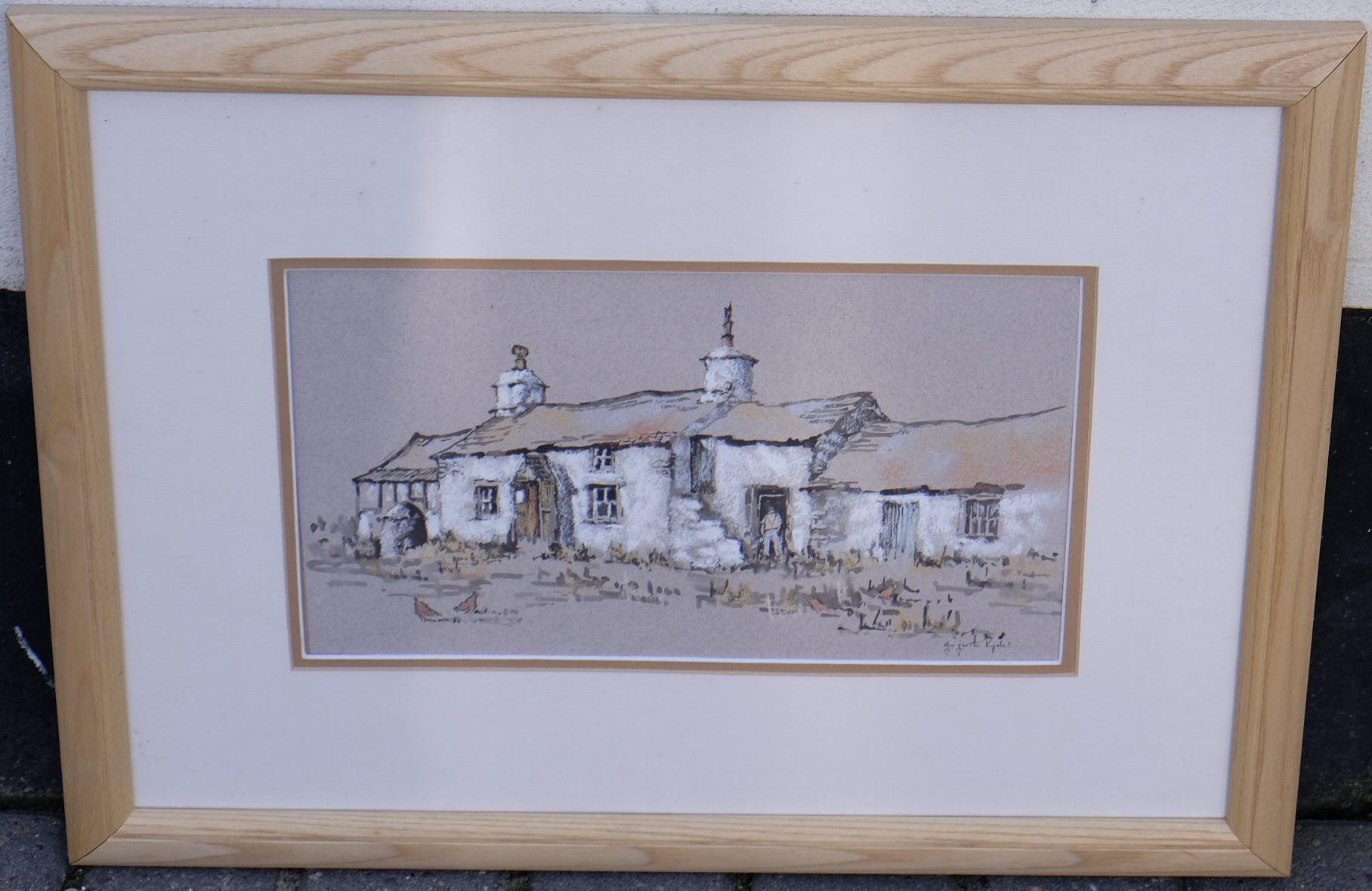 Gwyneth Ryder - Trefengan Farm, Holyhead. 2010, pastel. 13" x 8". Signed on front bottom right.