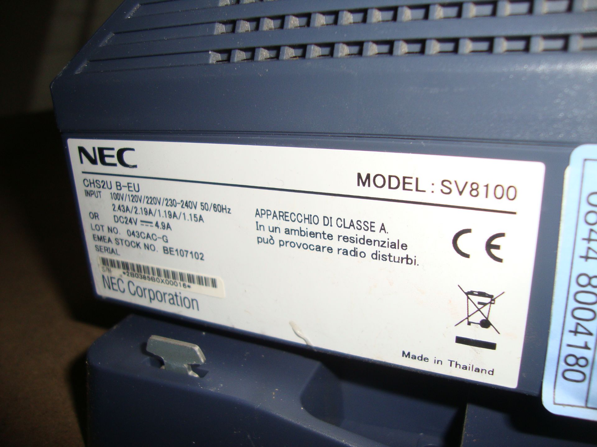 NEC telephone system comprising wall mountable box model SV8100 plus 11 off digital display handsets - Image 3 of 6