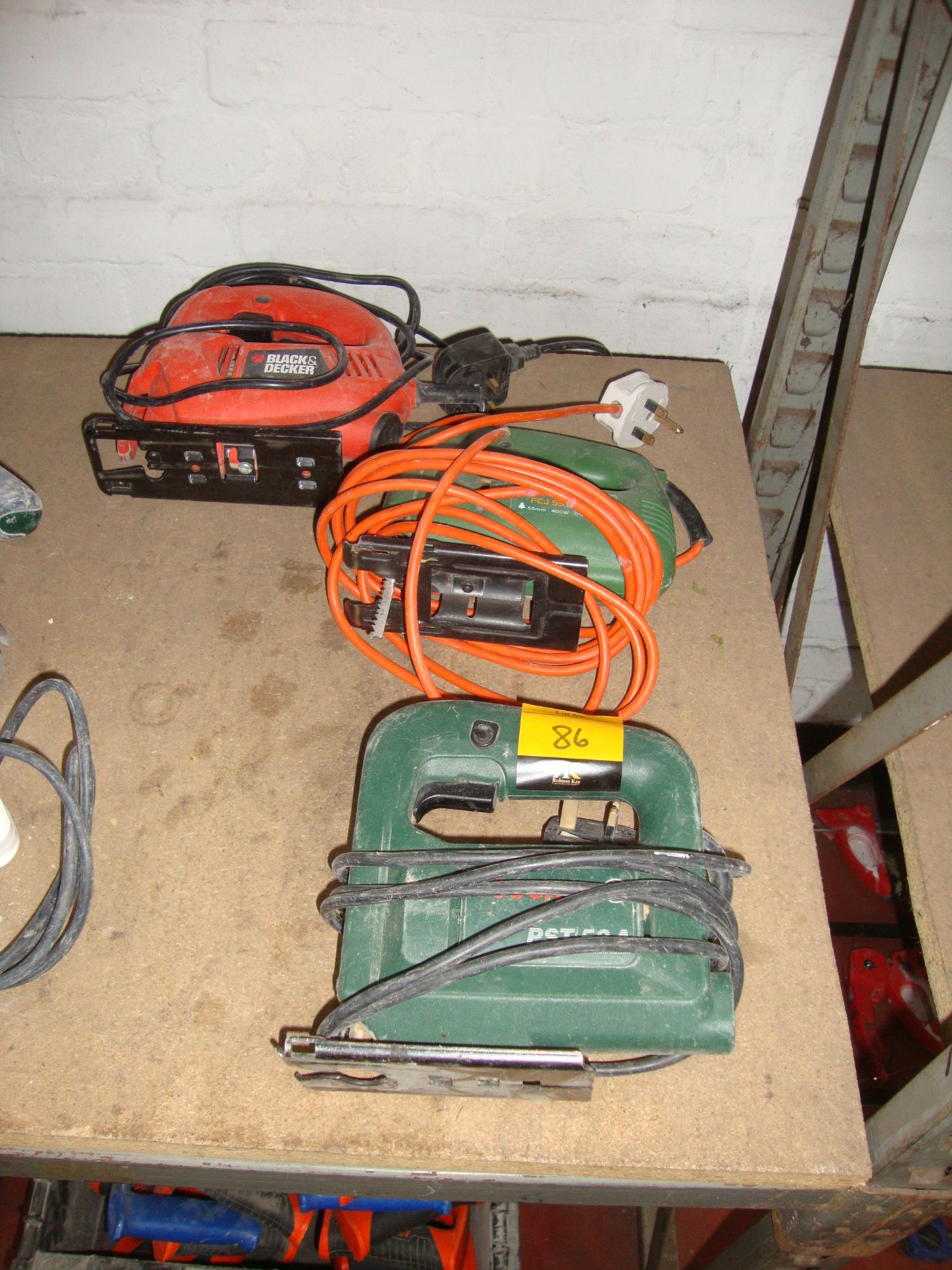 3 off assorted electric jig saws by Bosch, Hitachi and Black & Decker IMPORTANT: Please remember