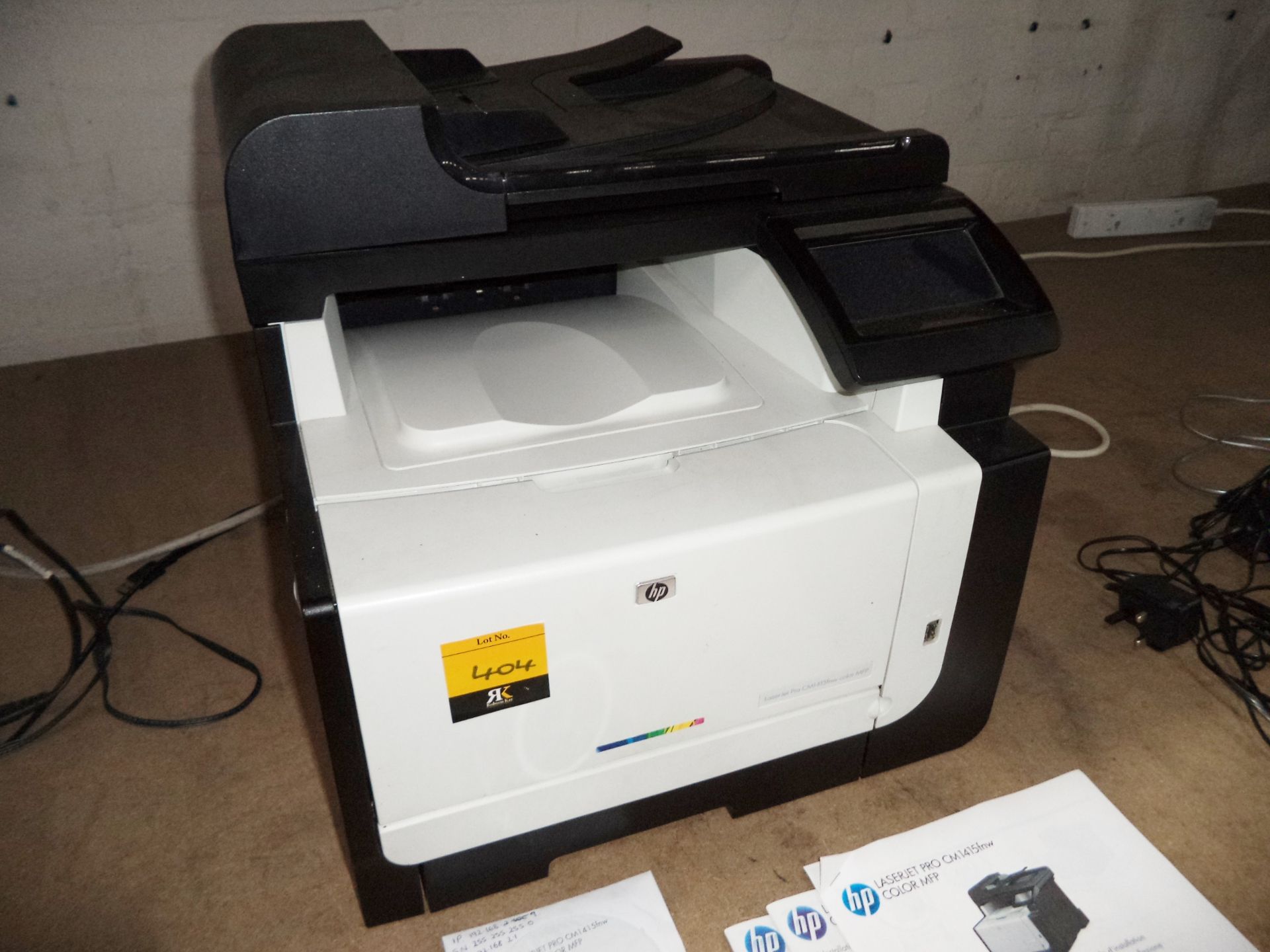 HP LaserJet Pro CM1415FNW colour MFP multifunction print system IMPORTANT: Please remember goods - Image 2 of 4