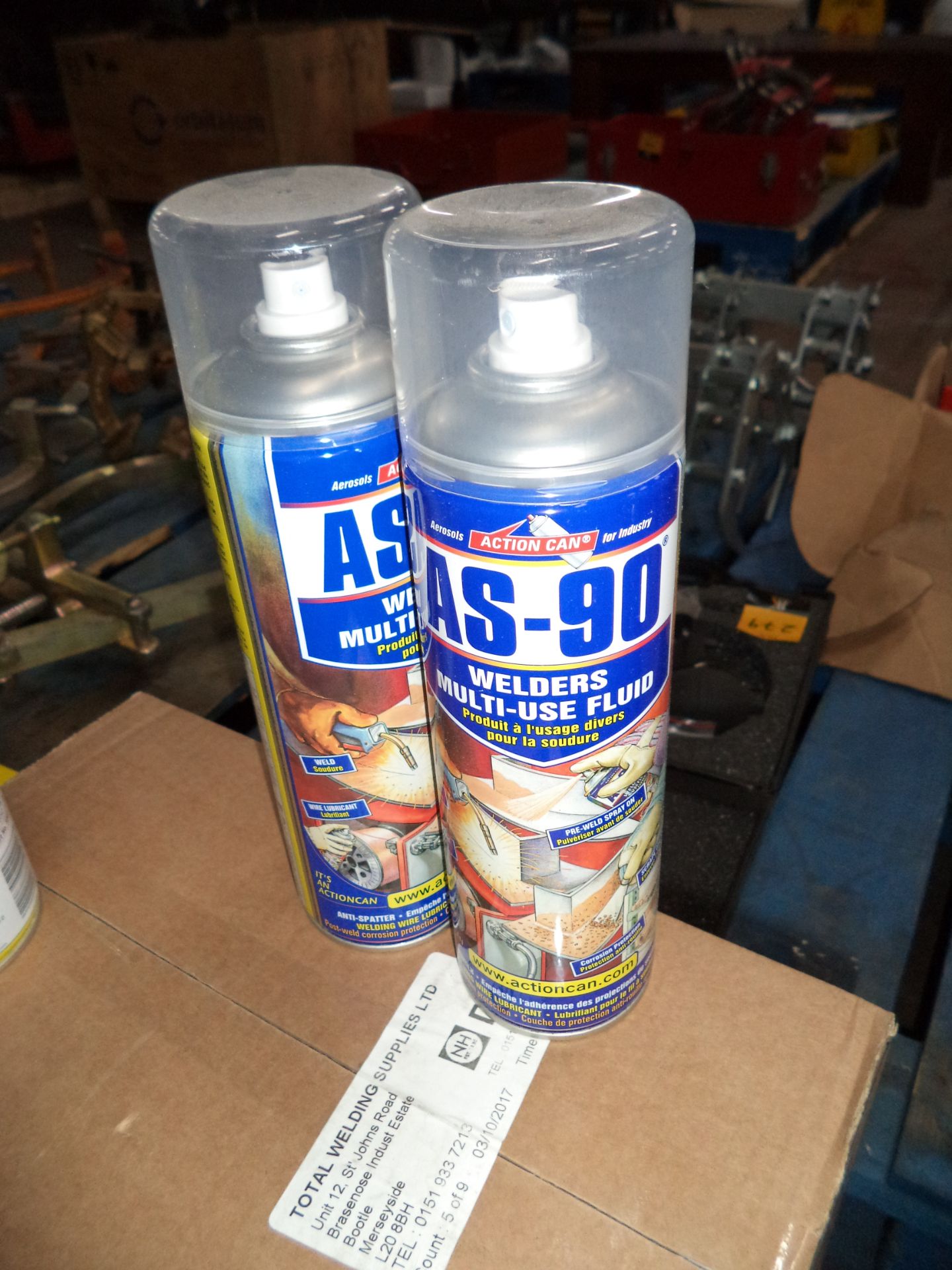18 tins of AS-90 welding multi use fluid IMPORTANT: Please remember goods successfully bid upon must - Image 2 of 2