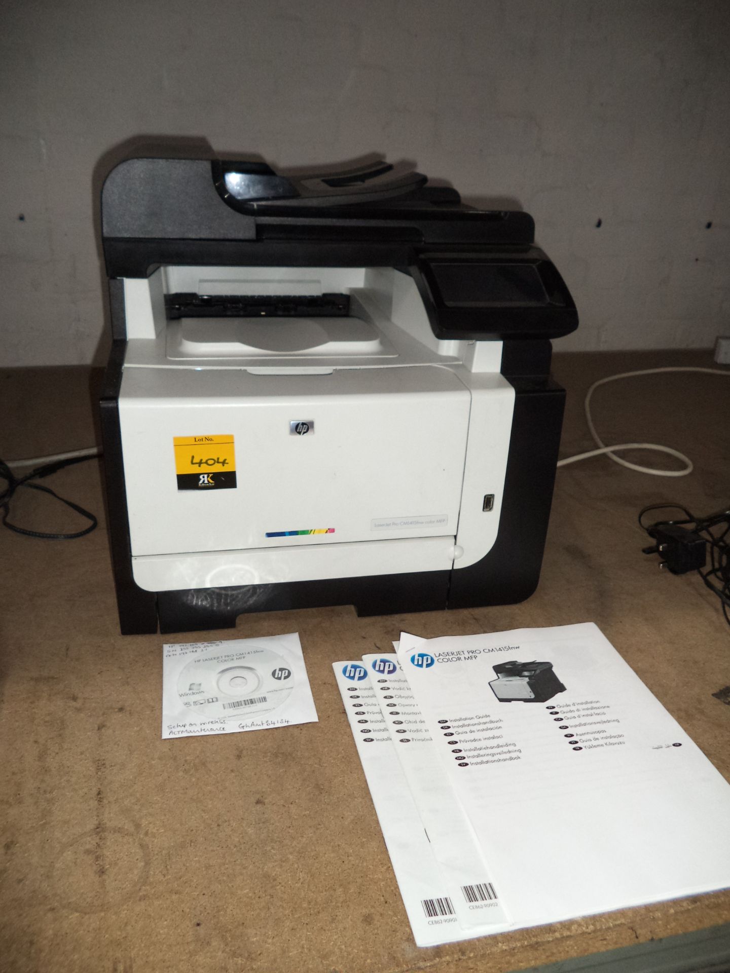HP LaserJet Pro CM1415FNW colour MFP multifunction print system IMPORTANT: Please remember goods