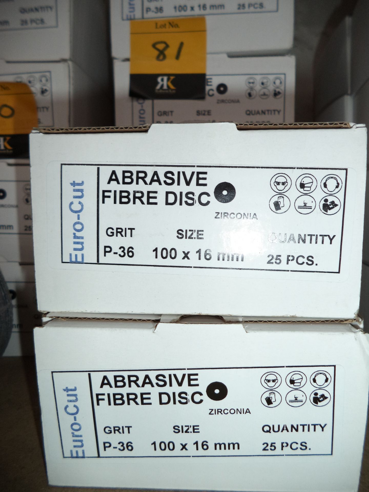250 off Abrasive Fibre sanding discs, 100mm, zirconia, grit P-36 IMPORTANT: Please remember goods - Image 2 of 2