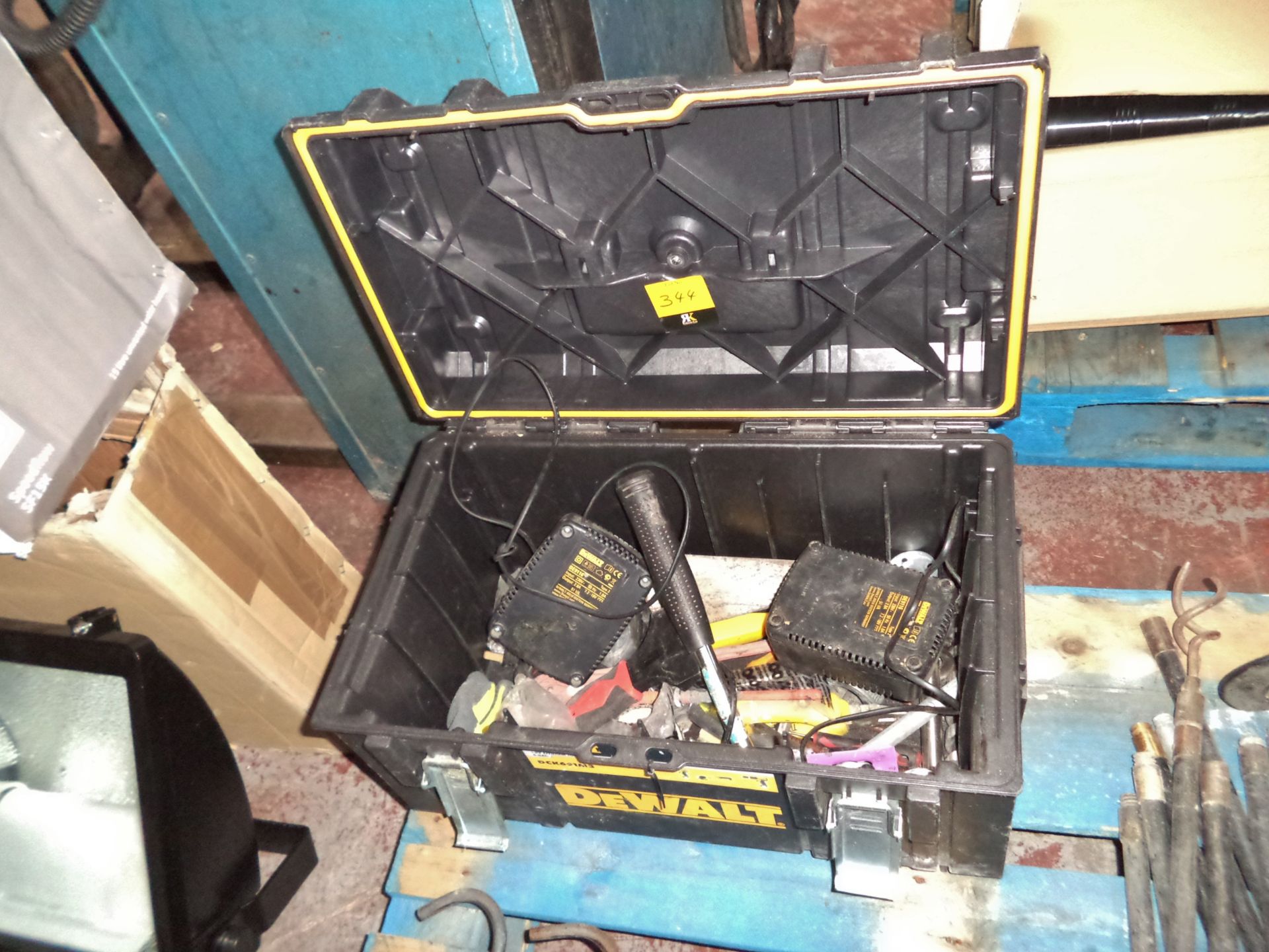 DeWalt tool chest & contents including 2 off battery chargers IMPORTANT: Please remember goods