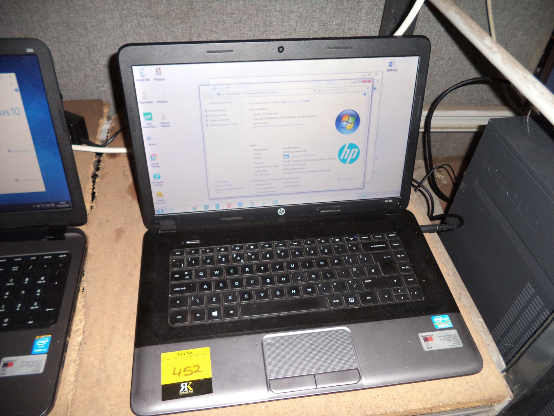 HP ProBook 250 G1 notebook computer with 15.6" widescreen display, built-in webcam, DVD writer,