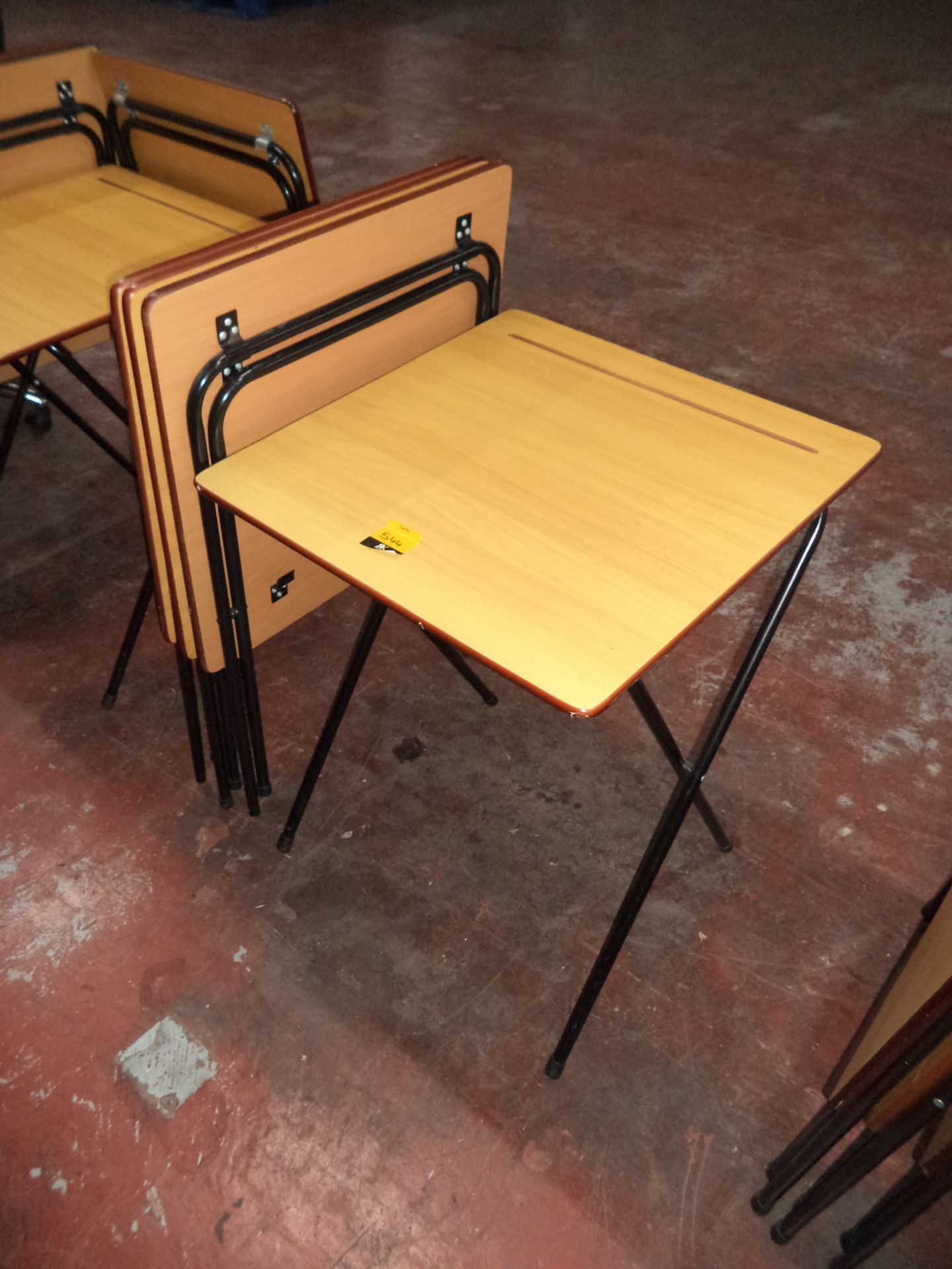 4 off folding classroom/lecture tables with tops measuring 60cm x 60cm IMPORTANT: Please remember - Image 2 of 2