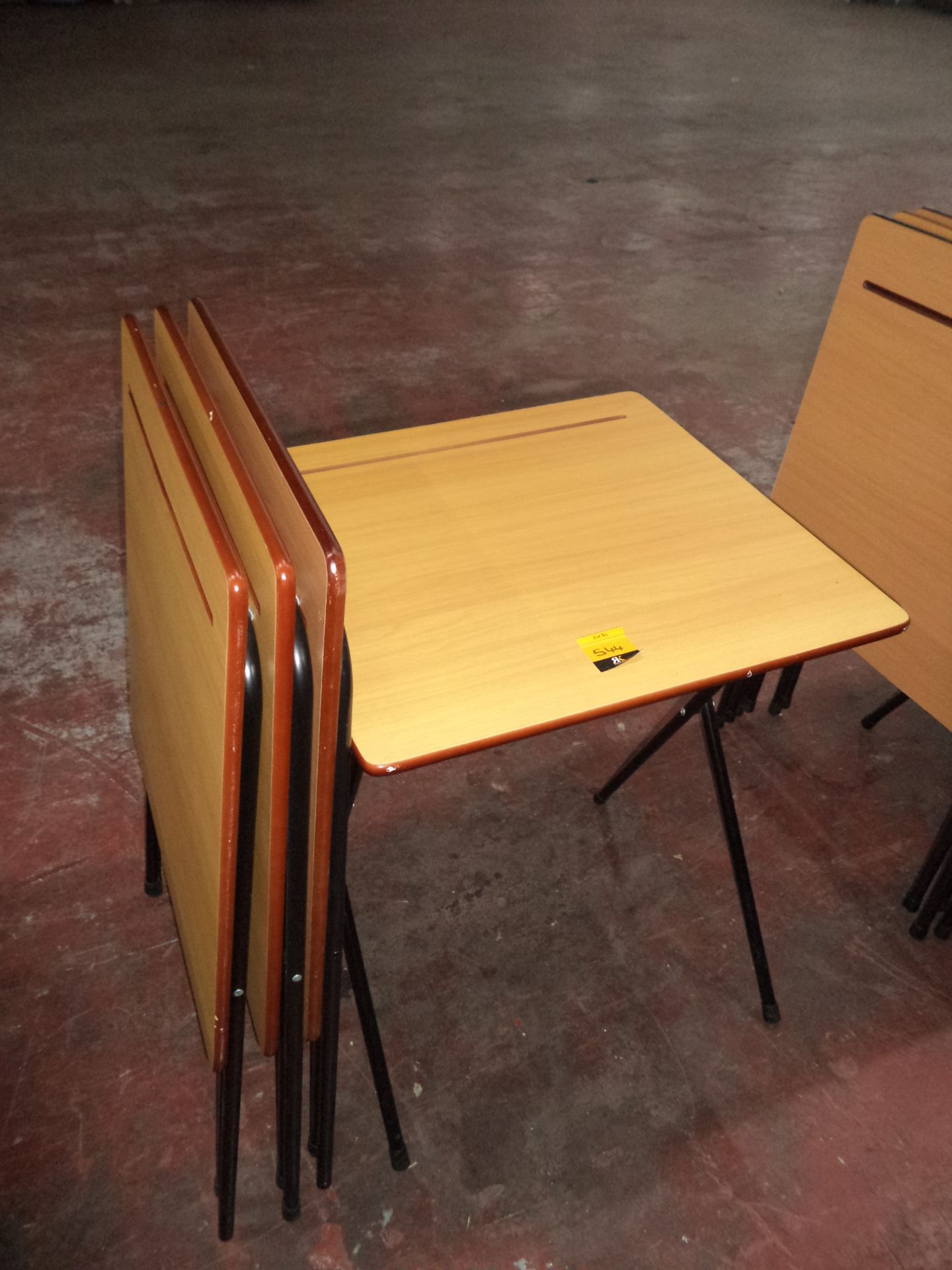 4 off folding classroom/lecture tables with tops measuring 60cm x 60cm IMPORTANT: Please remember