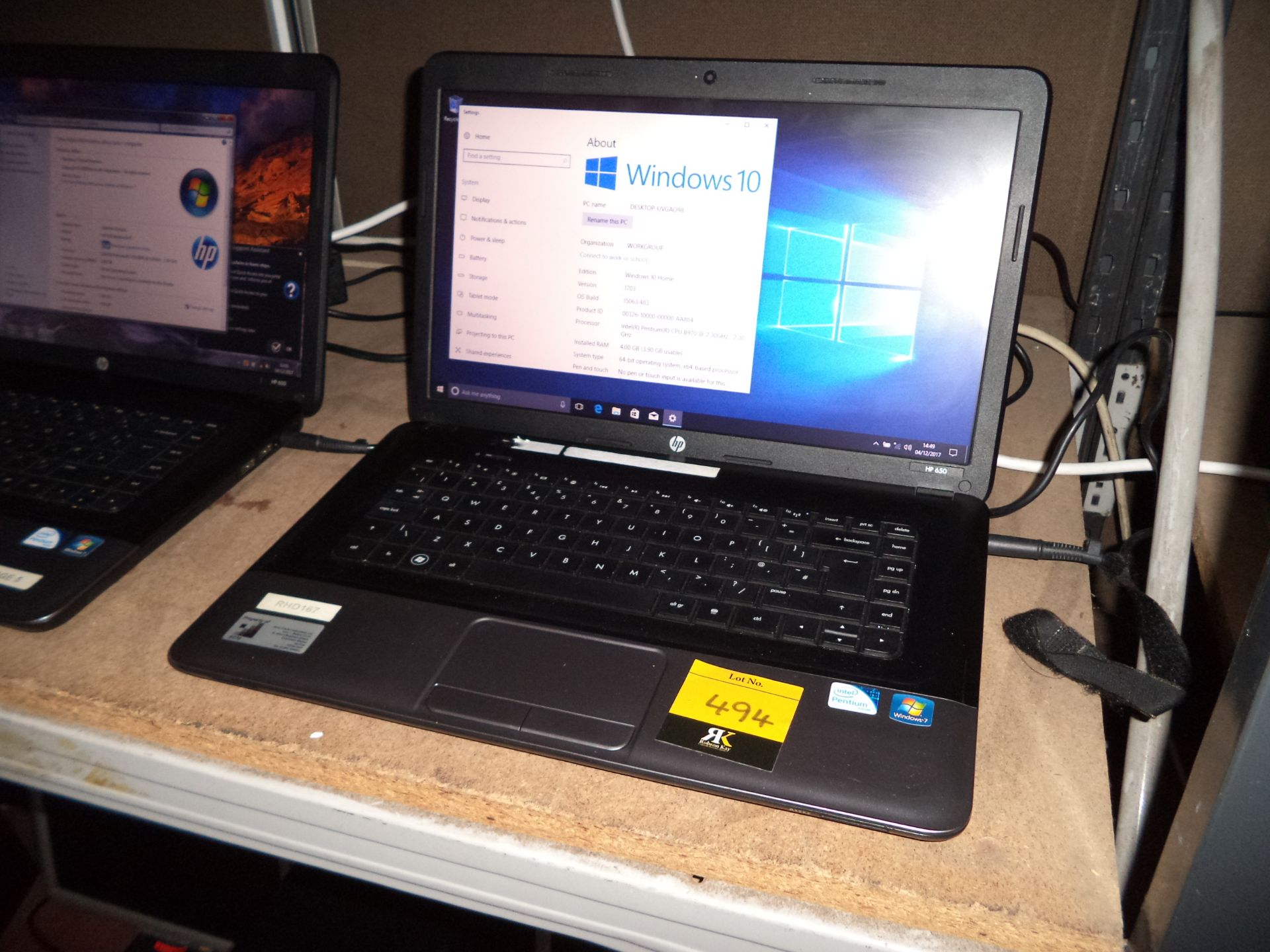 HP ProBook 650 with 15.6" widescreen display & built-in webcam plus DVD writer, Intel Pentium CPU - Image 2 of 3