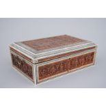 An Anglo-Indian carved wood and ivory work or writing box, Vizagapatam, 19th C. - [...]