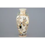 A tall figurative Japanese Satsuma vase, Meiji, 19th C. H.: 55 cm - Dia.: 26 cm Condition reports