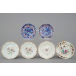 Six Chinese famille rose and clobbered blue & white plates, Kangxi/Qianlong Dia.: 23 cm Condition