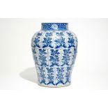 A large Chinese blue and white baluster vase with floral design, Kangxi H.: 50 cm Provenance: