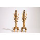 An exceptional pair of large Chinese reticulated ivory candlesticks, 18/19th C. H.: 56 cm